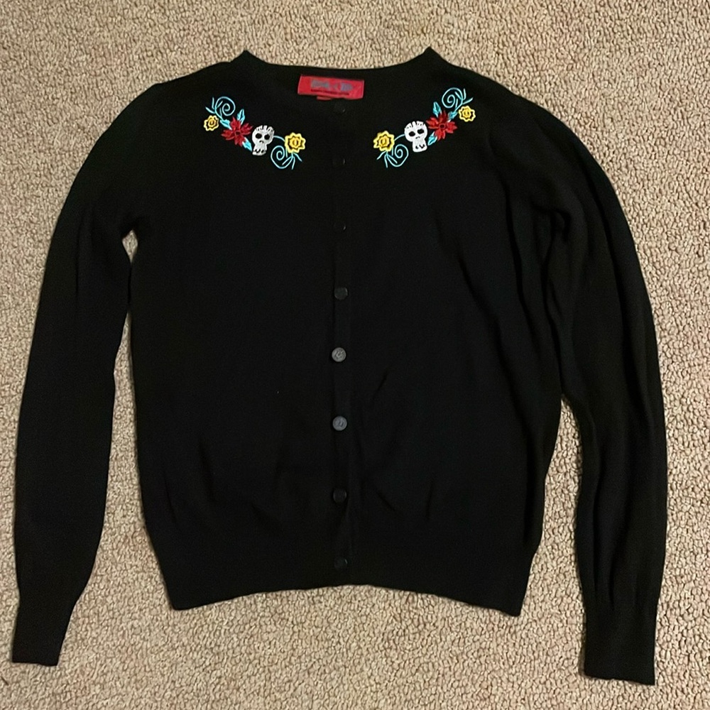 Hot Topic/ Book Of Life Embroidered Black Sweater